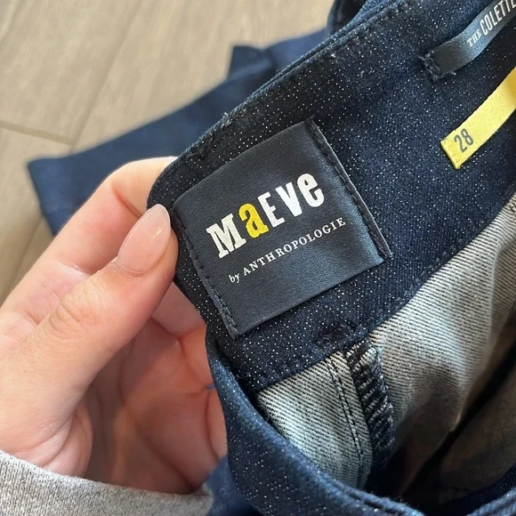 COPY - The Colette Sparkle Denim Cropped Wide-Leg Jeans by Maeve Size 28